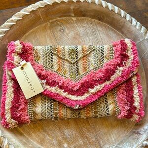 Antik Kraft Pink and Cream Clutch